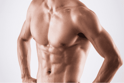 Man with defined chest